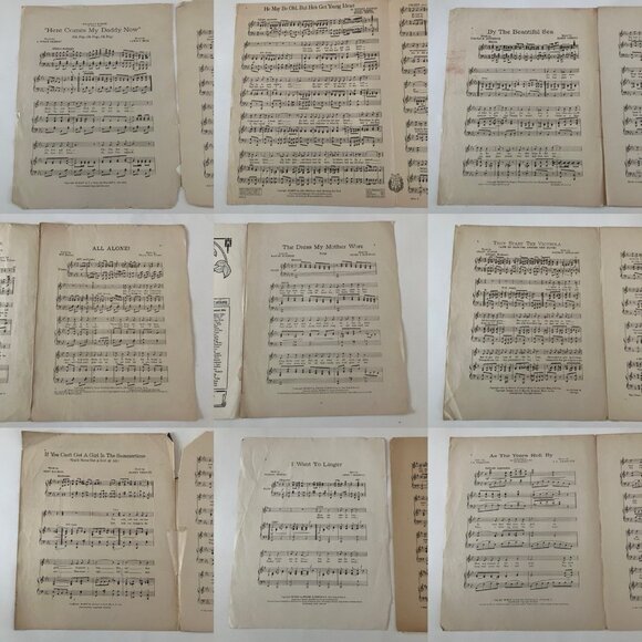 1910s Vintage Sheet Music All Alone - He May Be Old, But He’s Got Young Ideas - Picture 11 of 16